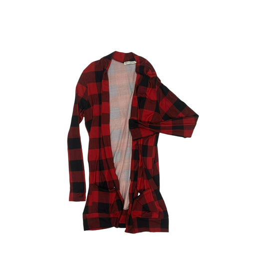 Cardigan By Clothes Mentor In Black & Red, Size:L