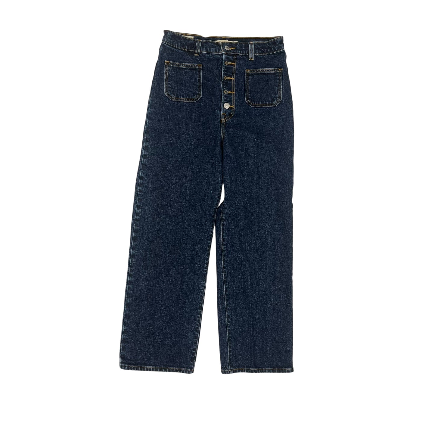 Jeans Straight By Levis In Blue Denim, Size:4