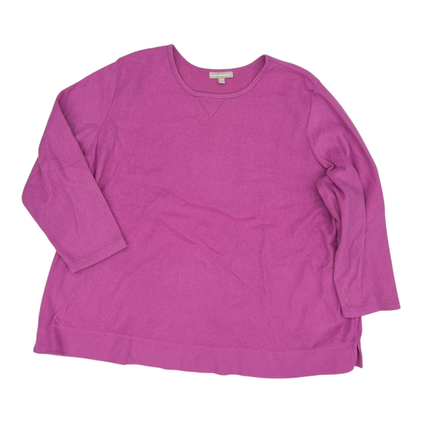 Sweatshirt Crewneck By Woman Within In Pink, Size:3X