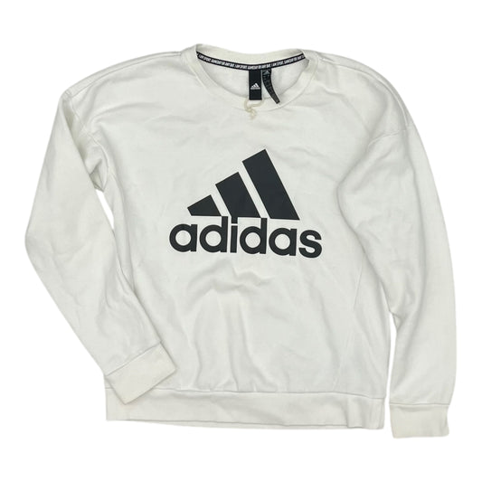 Athletic Sweatshirt Crewneck By Adidas In White, Size:S