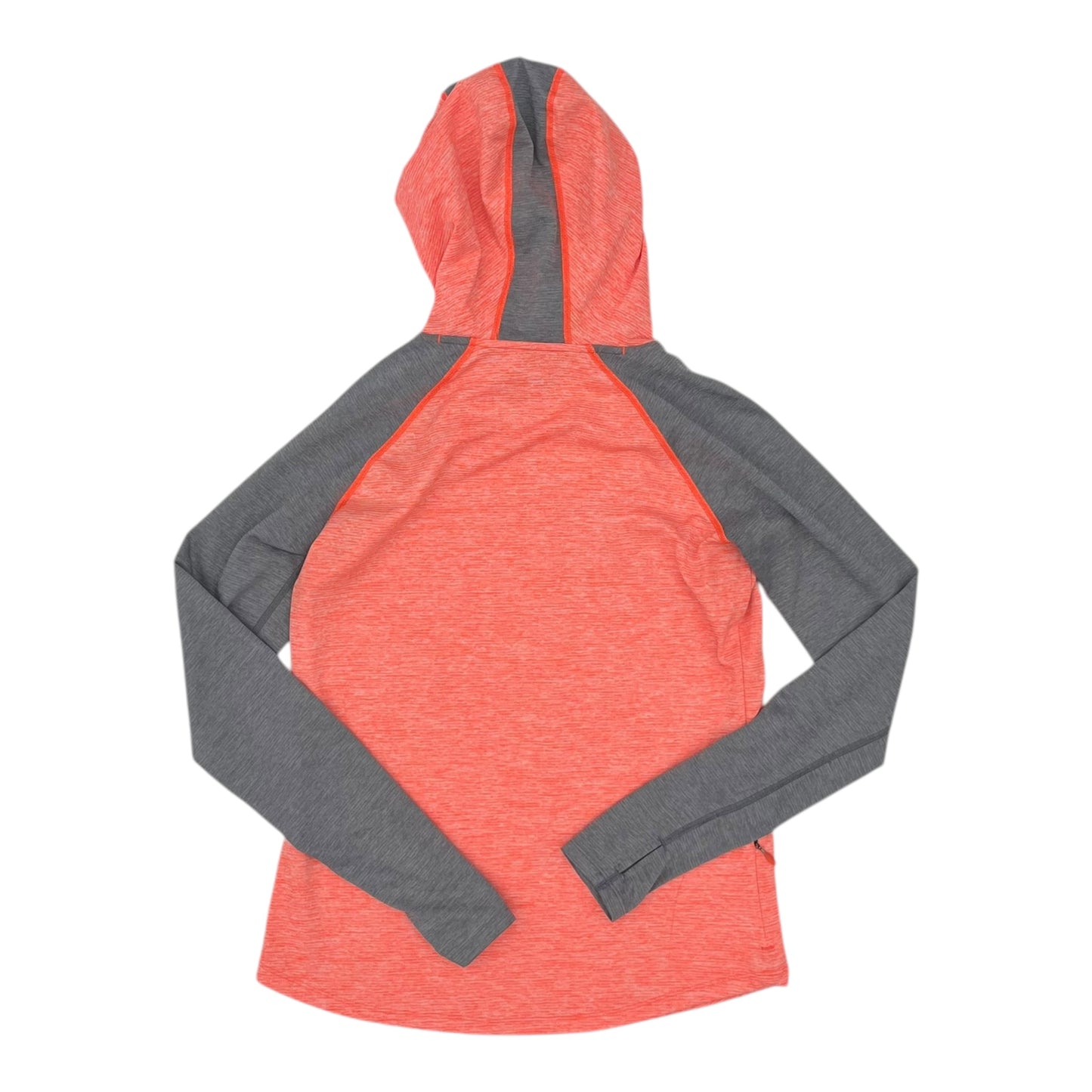 Athletic Top Ls Hoodie By Under Armour In Grey & Orange, Size:S