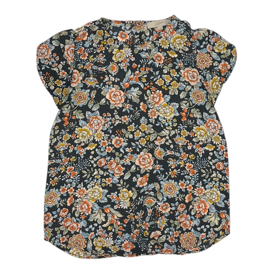 Blouse Ss By Loft In Grey, Size:Xs