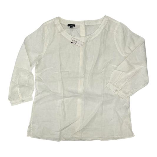 Blouse 3/4 Sleeve By Talbots In Cream, Size:M