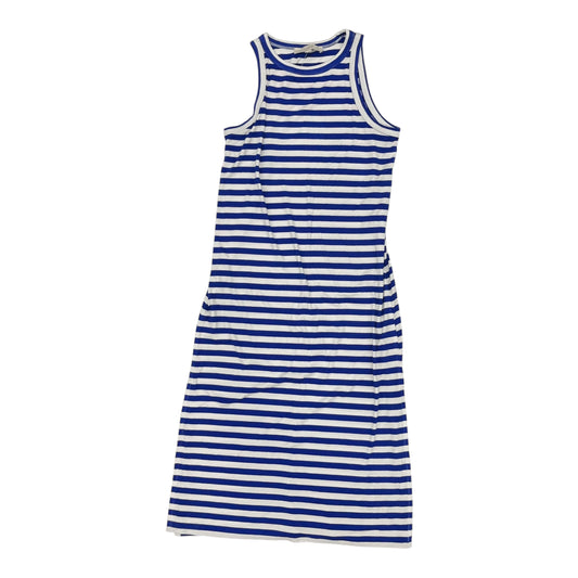 Dress Casual Midi By Loft In Blue & White, Size:S