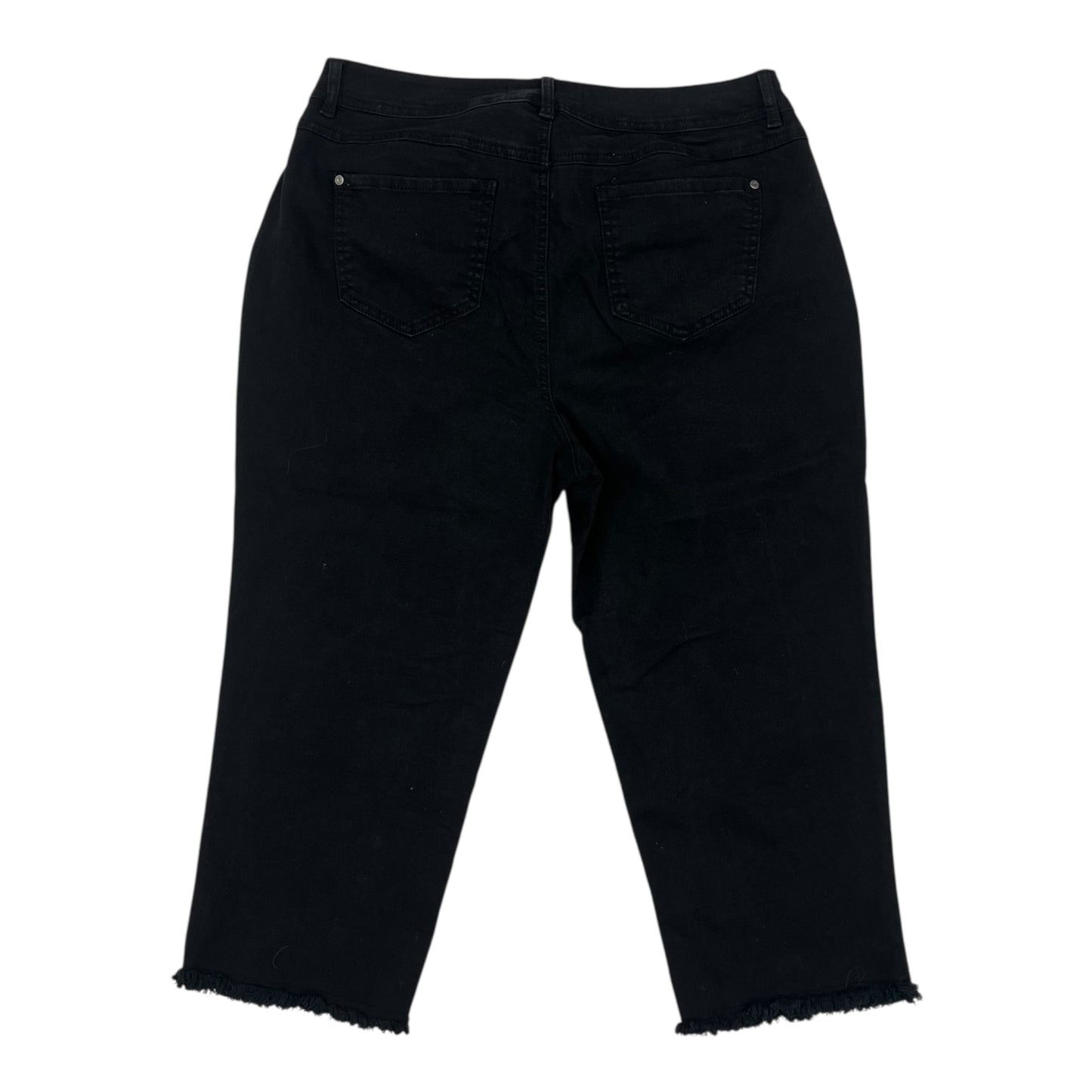 Jeans Cropped By Cato In Black Denim, Size:16