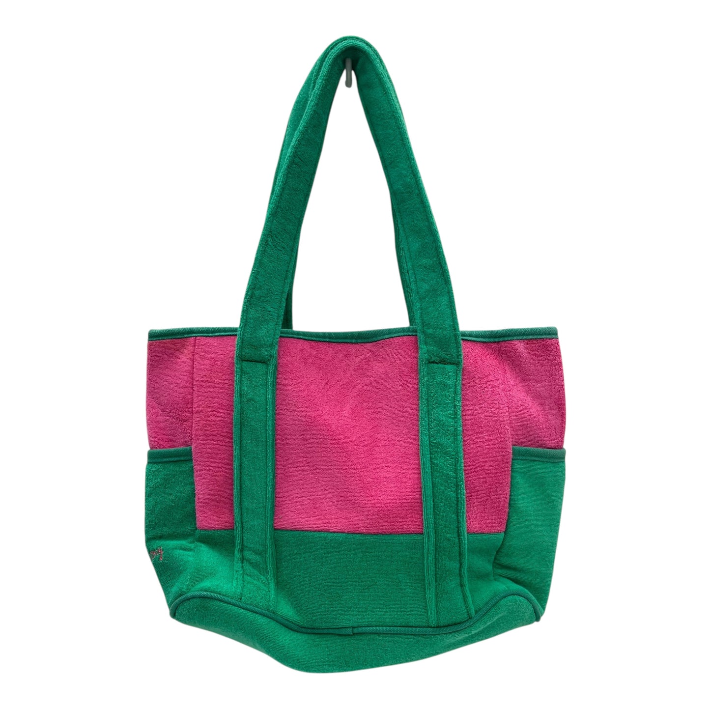 Handbag By Clothes Mentor In Green & Pink, Size:Medium