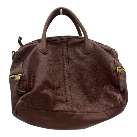 Handbag Leather By Fossil In Brown, Size:Medium