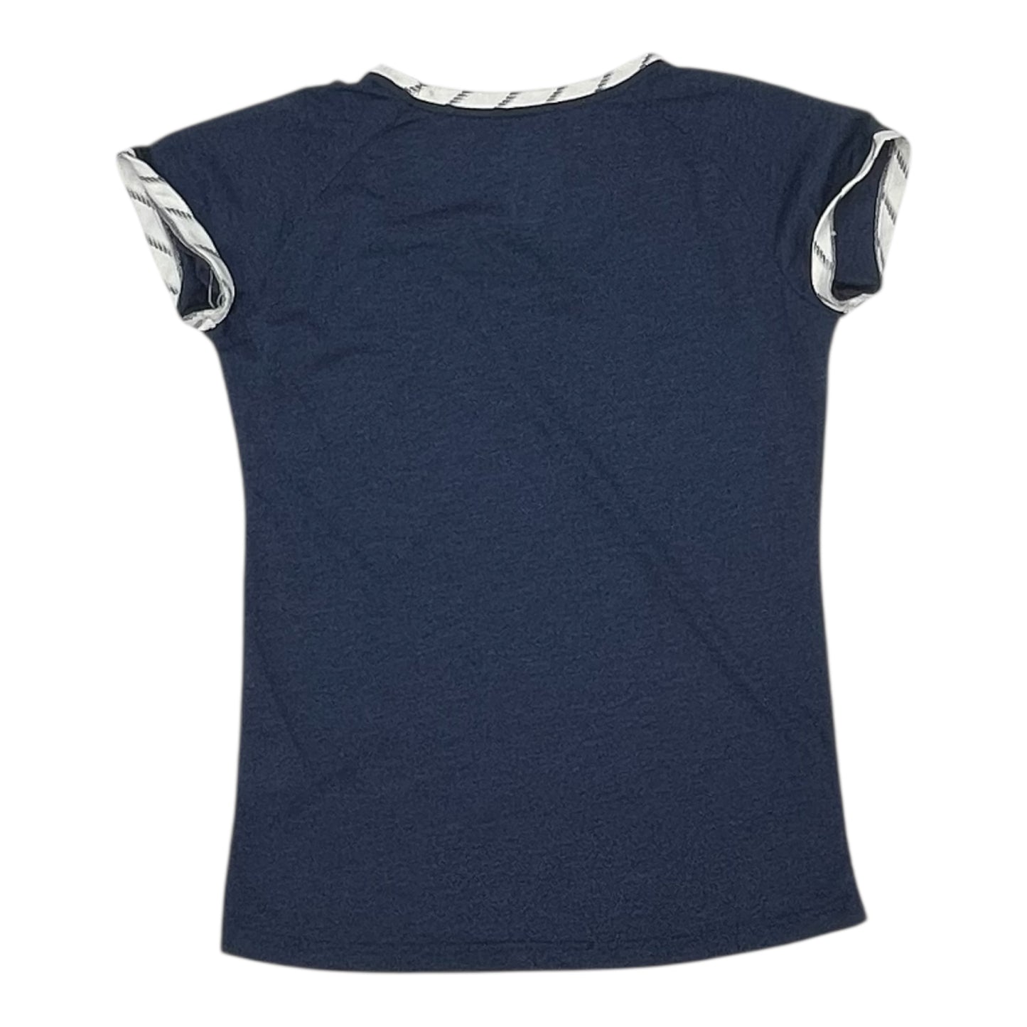Athletic Top Ss By Adidas In Blue & Grey, Size:L