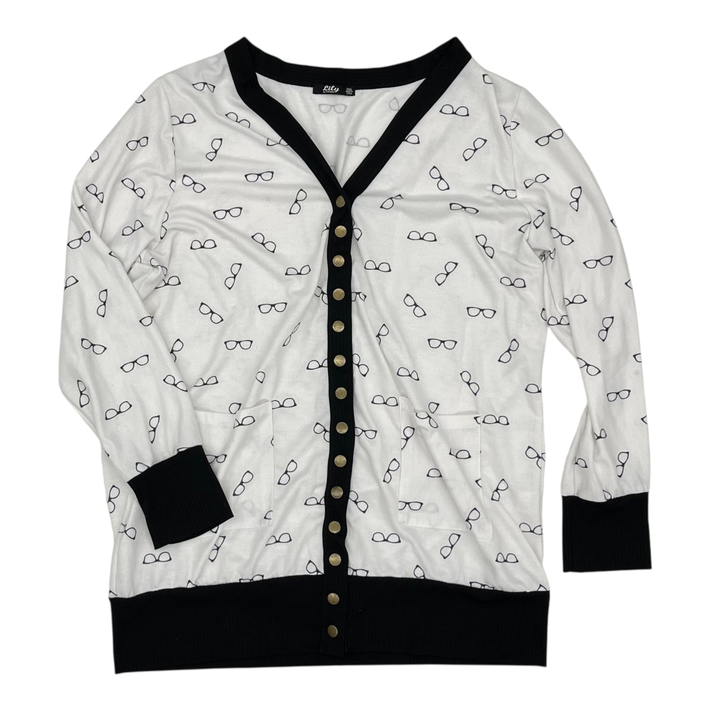 Cardigan By Lily In Black & White, Size:2X