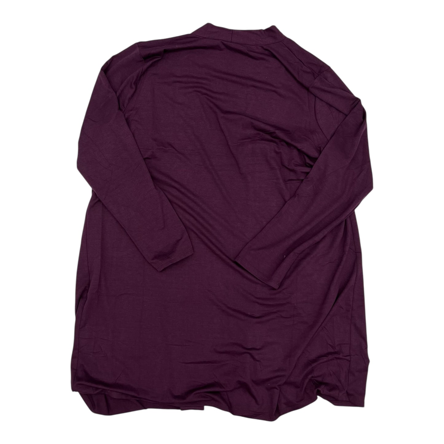 Cardigan By Zenana In Purple, Size:3X