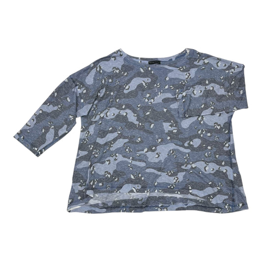 Top 3/4 Sleeve By Nally And Millie In Blue, Size:1X