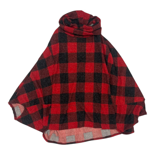 Poncho By Clothes Mentor In Black & Red, Size:M