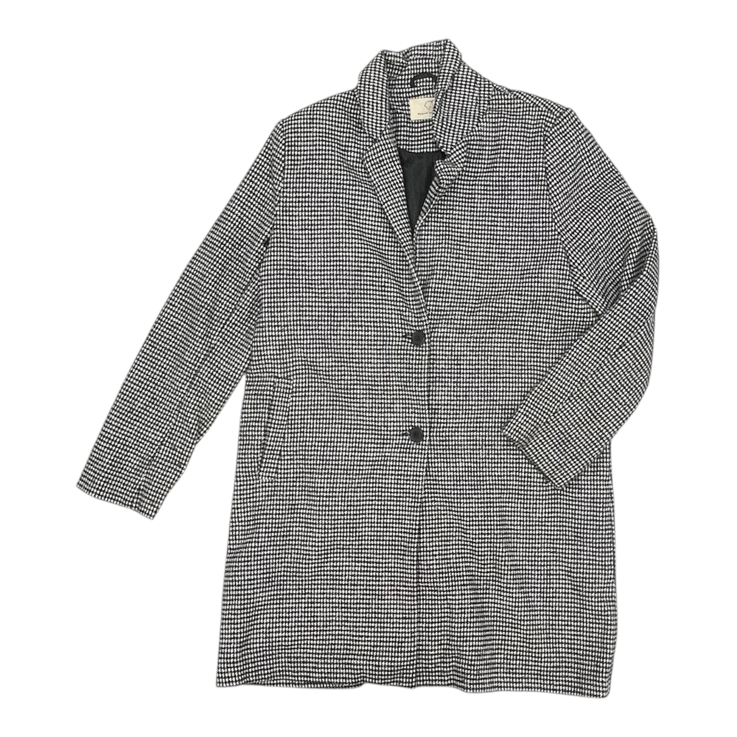 Coat Peacoat By Clothes Mentor In Black & Cream, Size:L