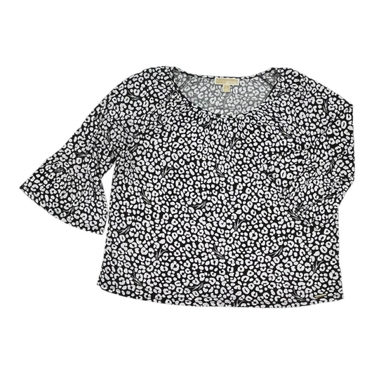 Top 3/4 Sleeve Designer By Michael Kors In Black & White, Size:Xl
