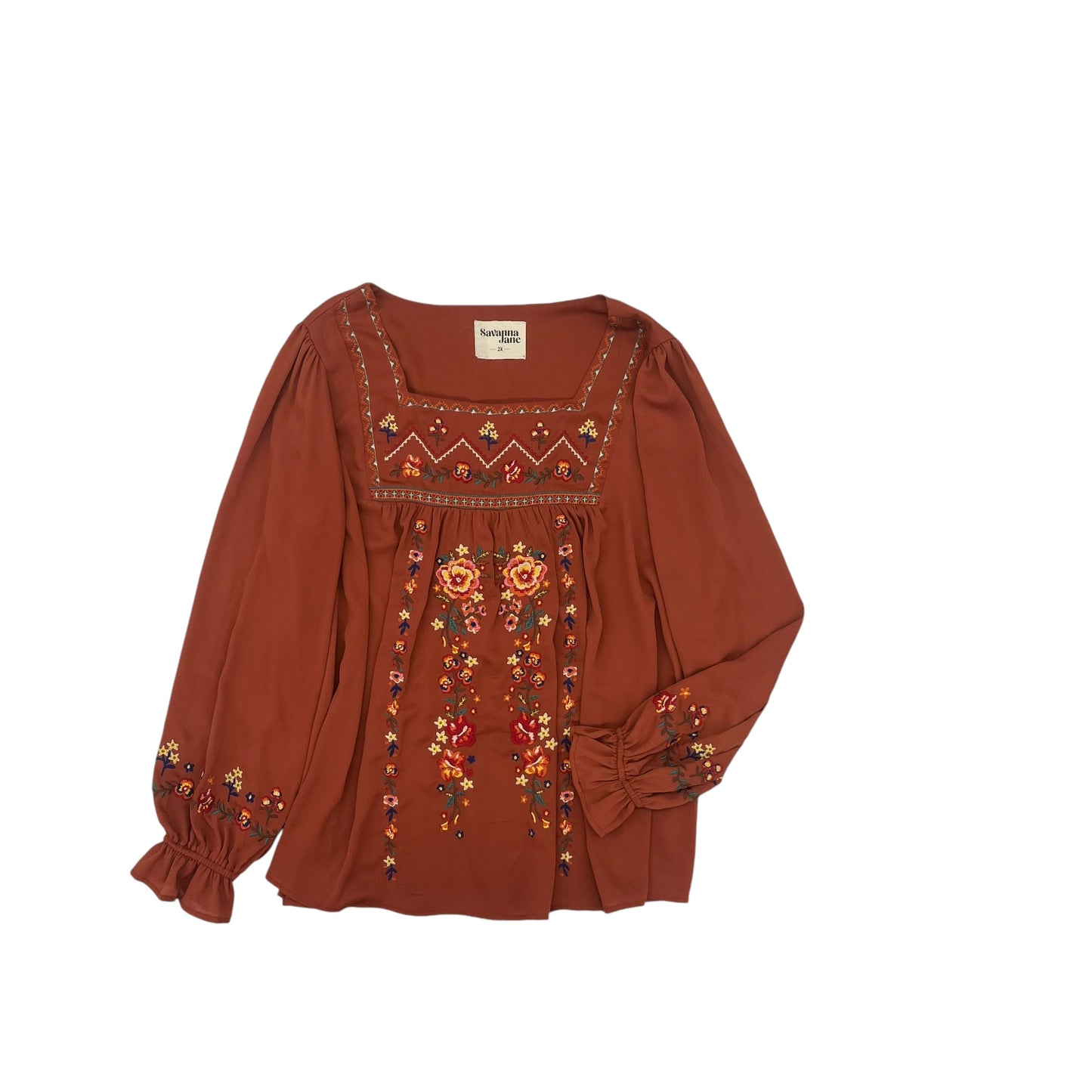 Top Ls By Savanna Jane In Brown, Size:2X