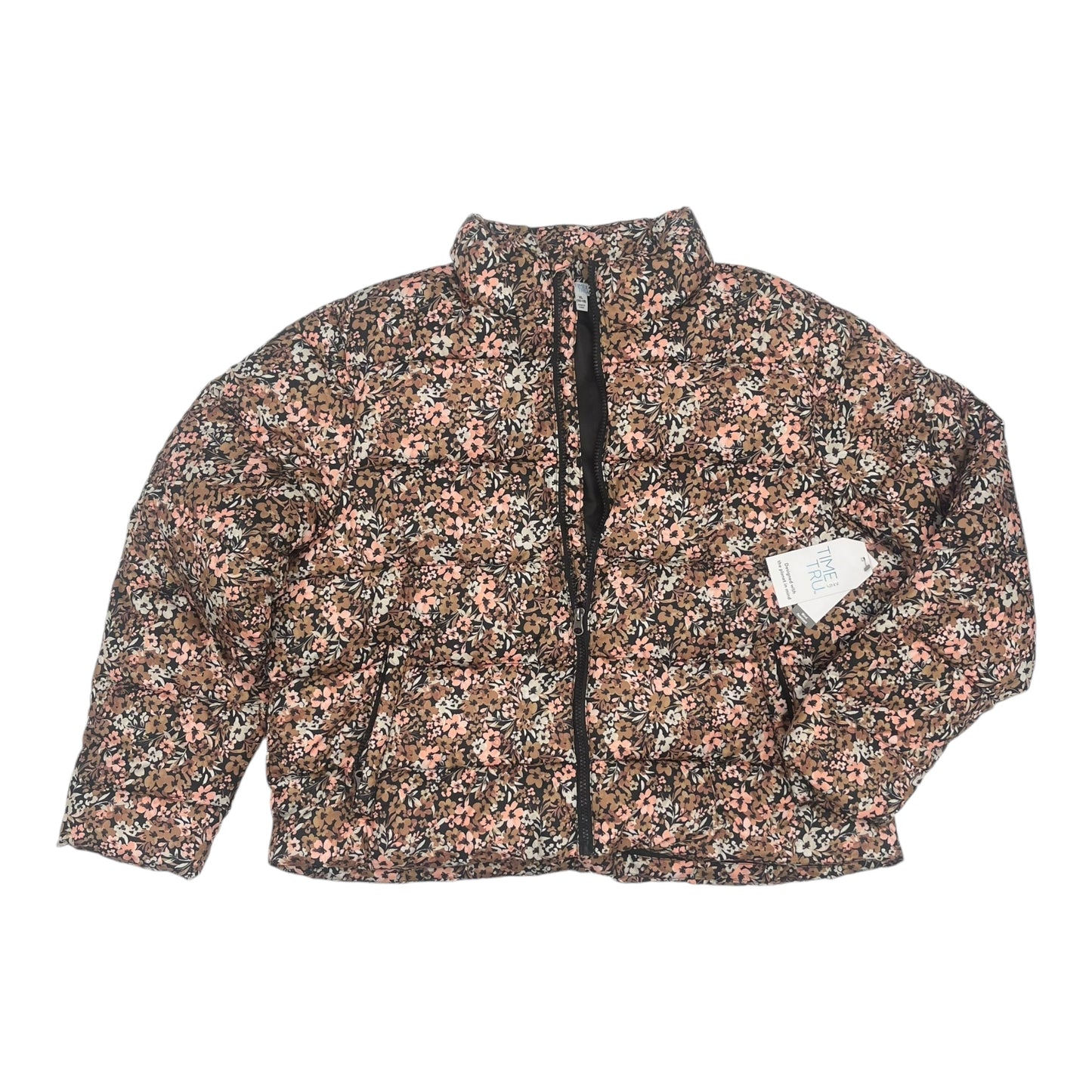 Coat Puffer & Quilted By Time And Tru In Floral Print, Size:Xl