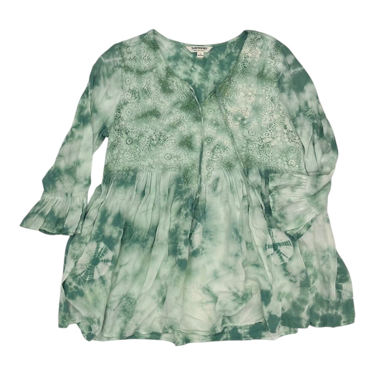 Top 3/4 Sleeve By Tantrum Blues In Green, Size:S