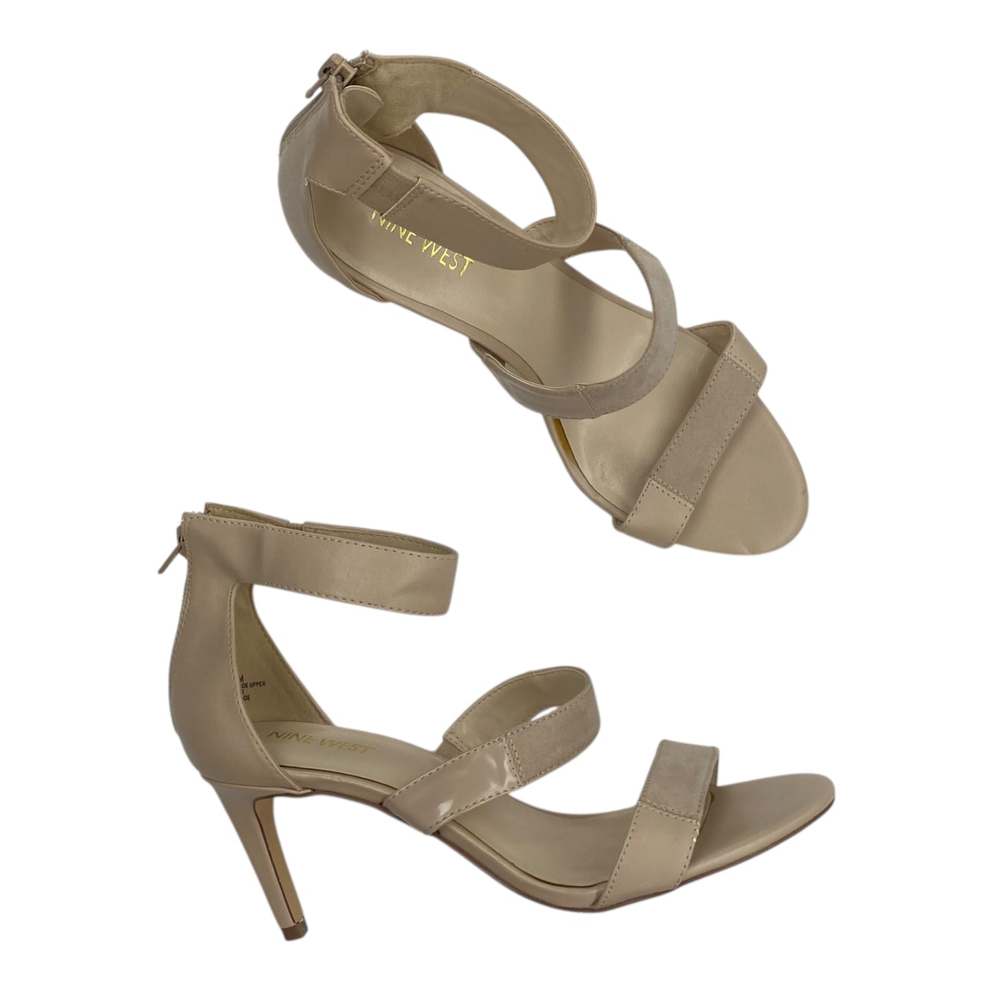 Sandals Heels Stiletto By Nine West In Tan, Size:9