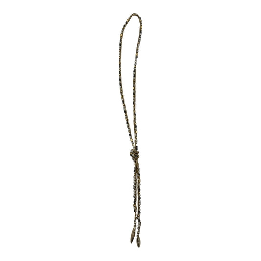 Necklace Lariat & Y-Drop By Clothes Mentor In Gold & Grey