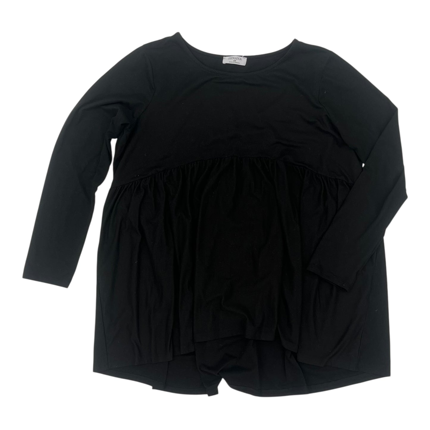 Top Ls By Zenana Outfitters In Black, Size:2X