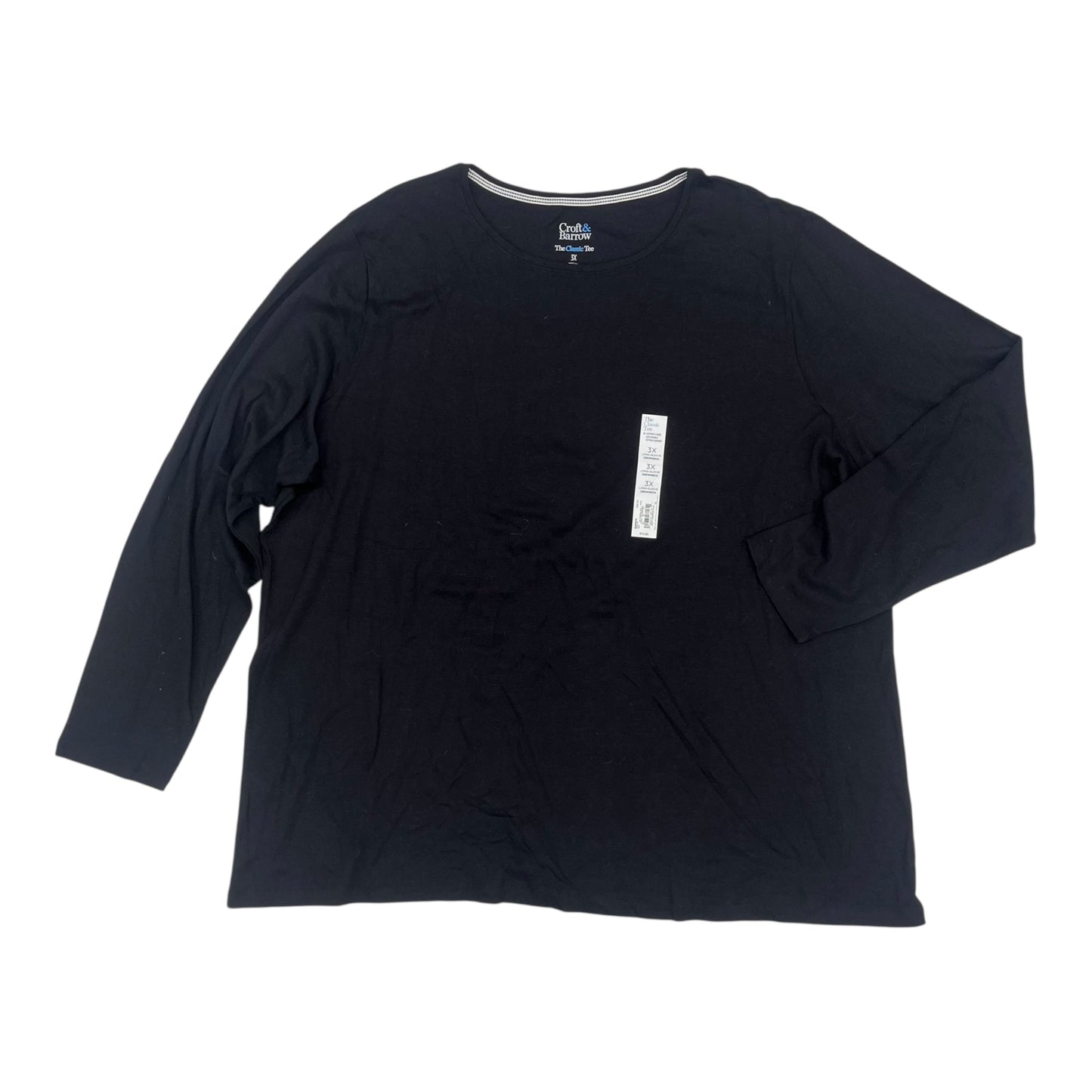 Top Ls Basic By Croft And Barrow In Black, Size:3X