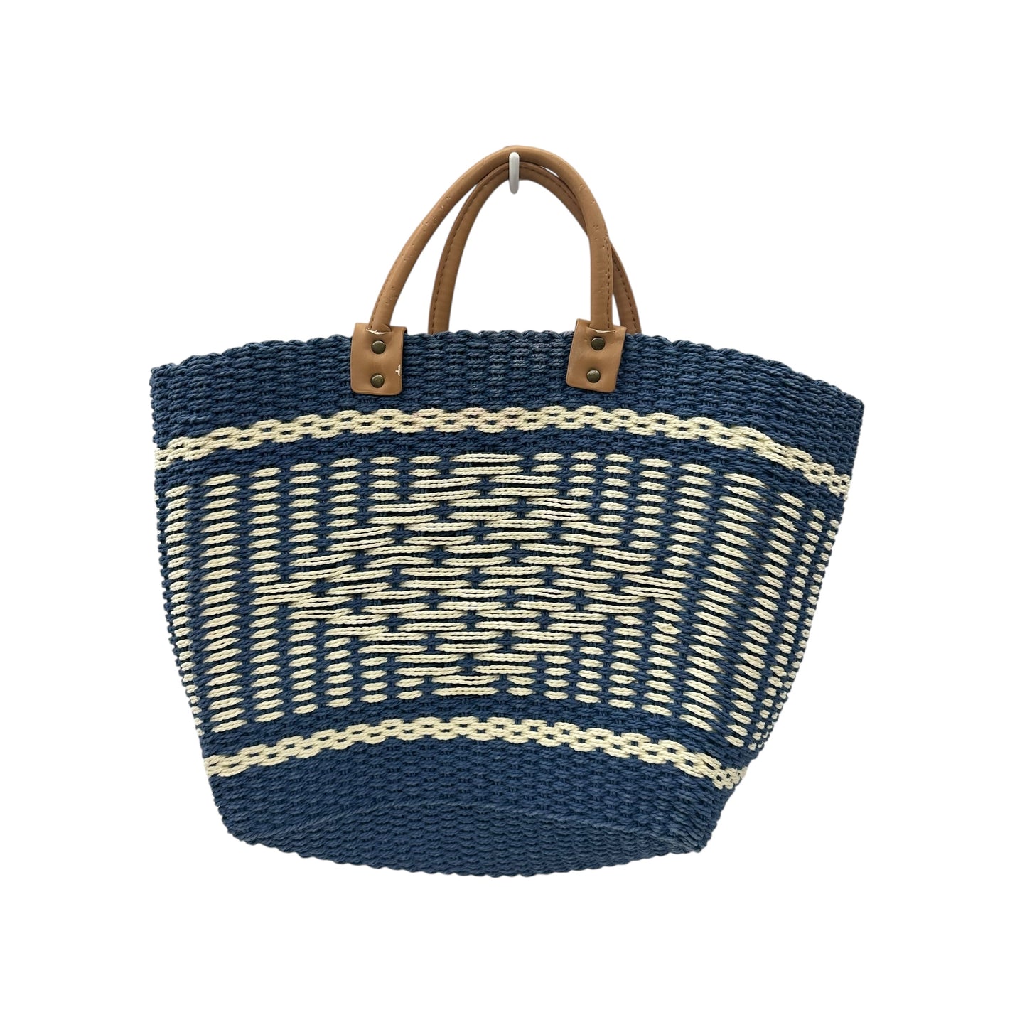 Handbag By Indigo Soul In Blue & Cream, Size:Medium