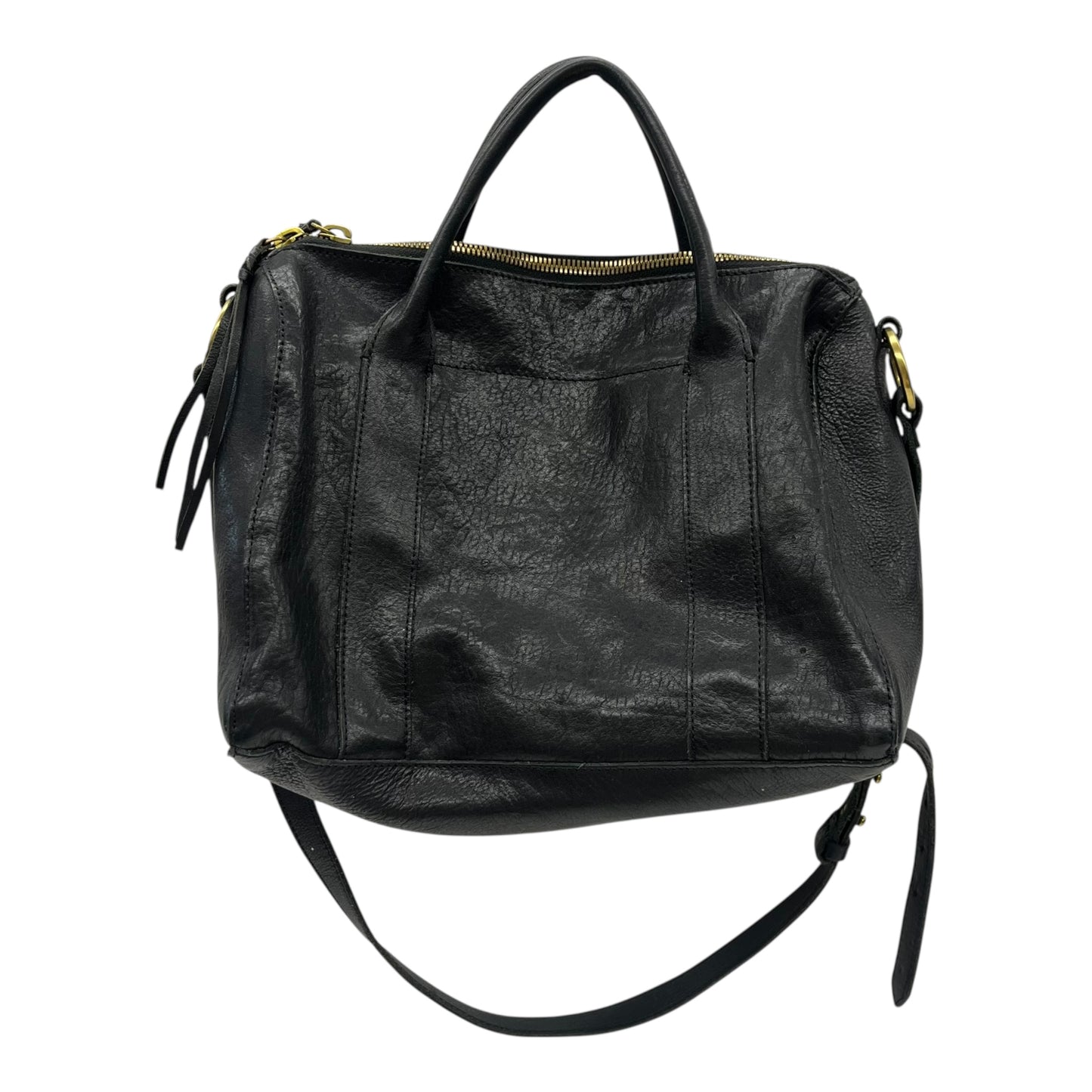 Handbag Leather By Clothes Mentor In Grey, Size:Medium