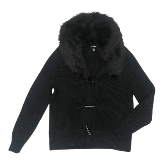 Sweater Cardigan By Chaps In Black, Size:L