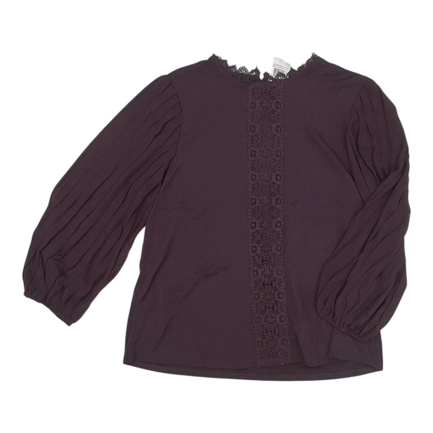 Blouse Ls By Cable And Gauge In Purple, Size:Xl