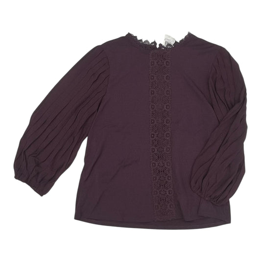 Blouse Ls By Cable And Gauge In Purple, Size:Xl