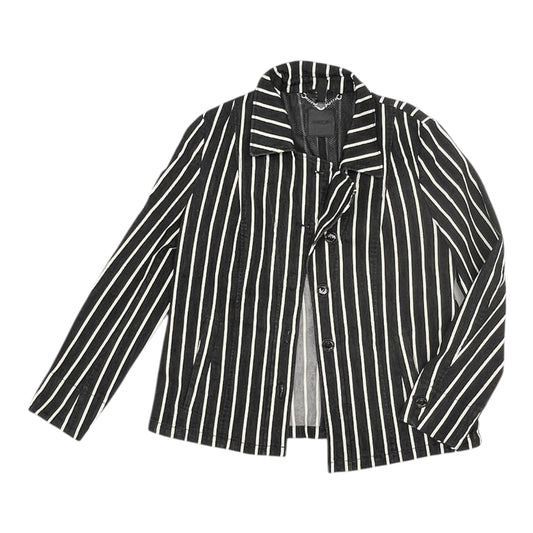 Jacket Denim By Clothes Mentor In Black & Cream, Size:L