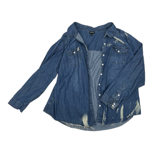 Top Ls By Torrid In Blue Denim, Size:3X