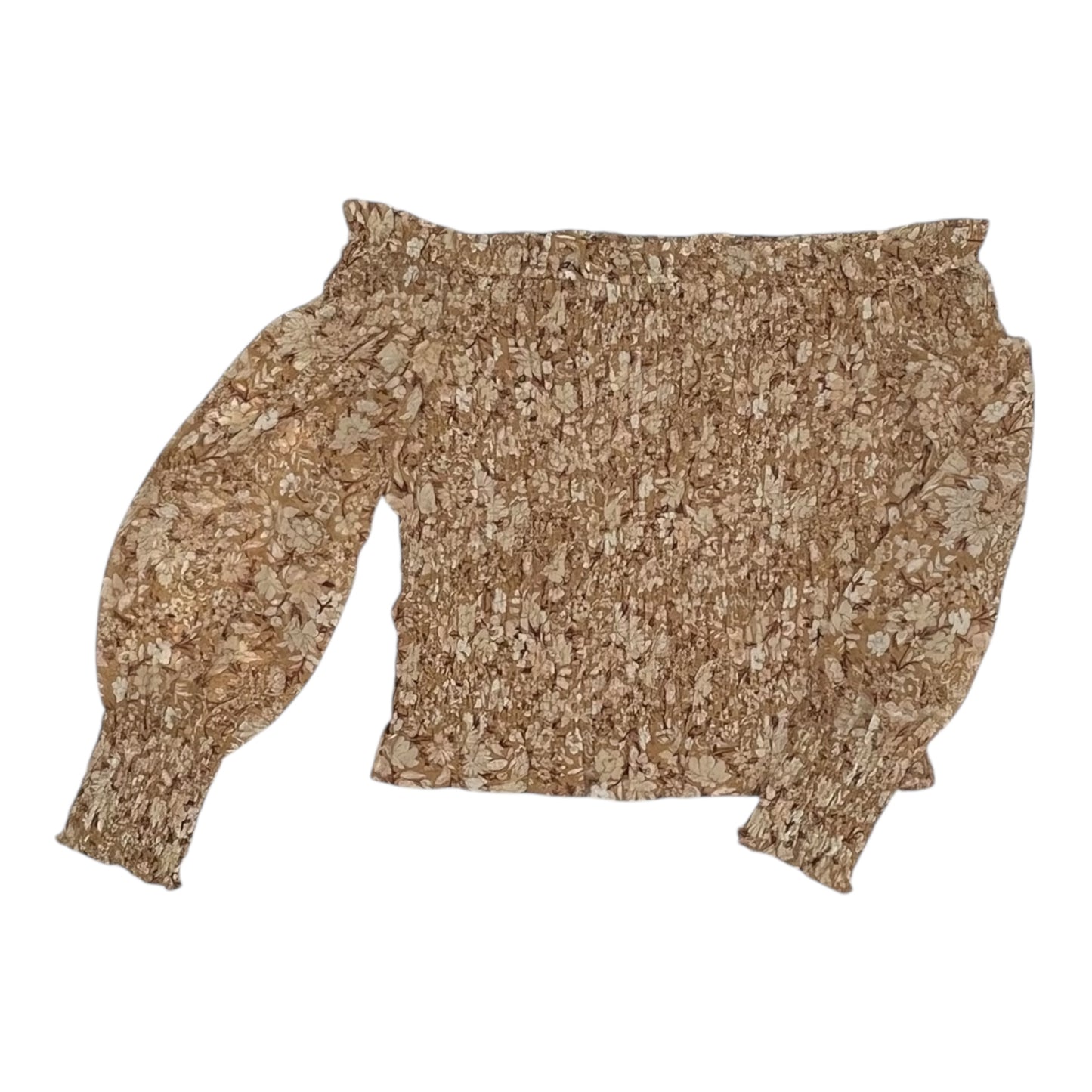 Blouse Ls By Express In Brown, Size:L