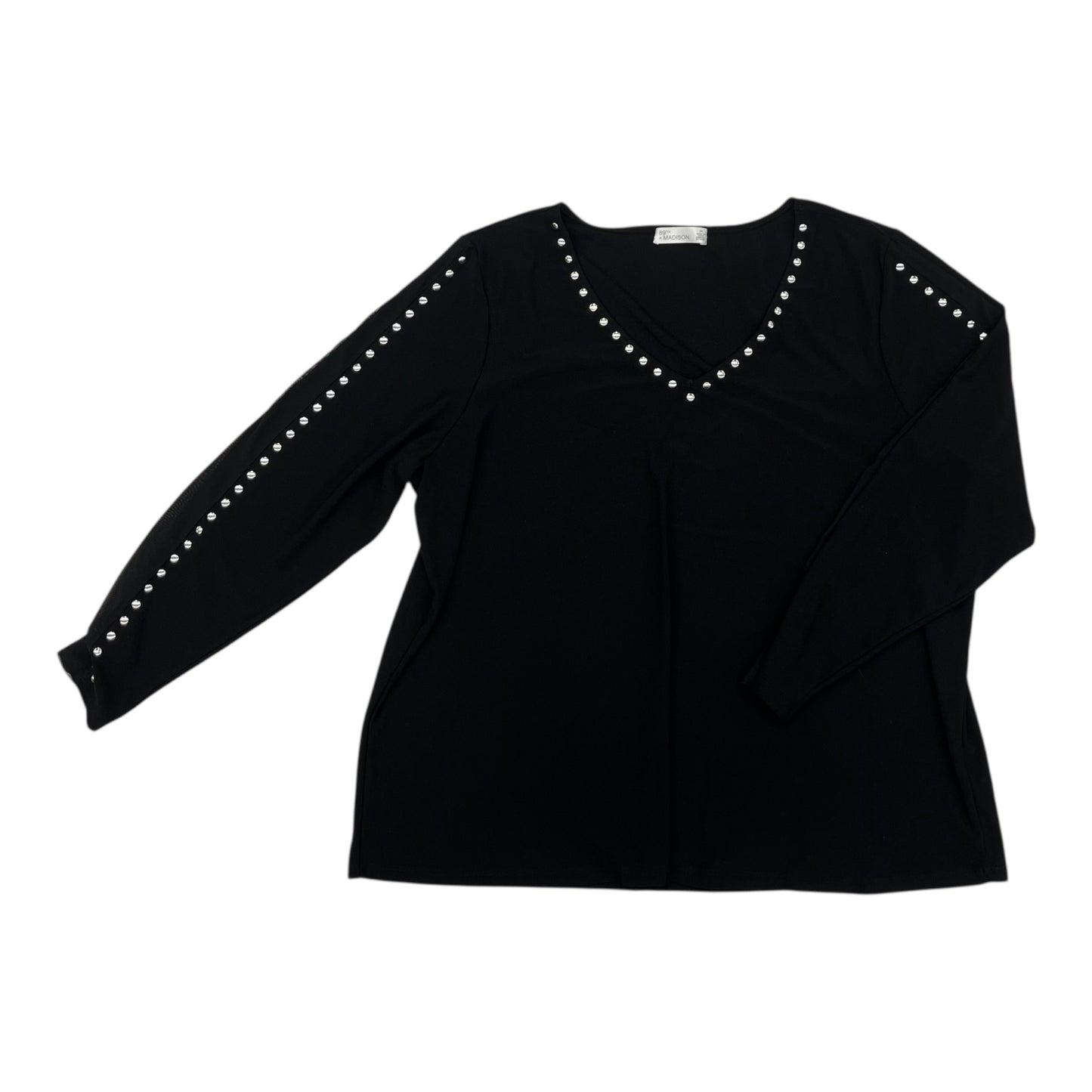 Blouse Ls By 89Th And Madison In Black, Size:2X