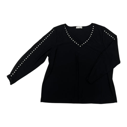 Blouse Ls By 89Th And Madison In Black, Size:2X