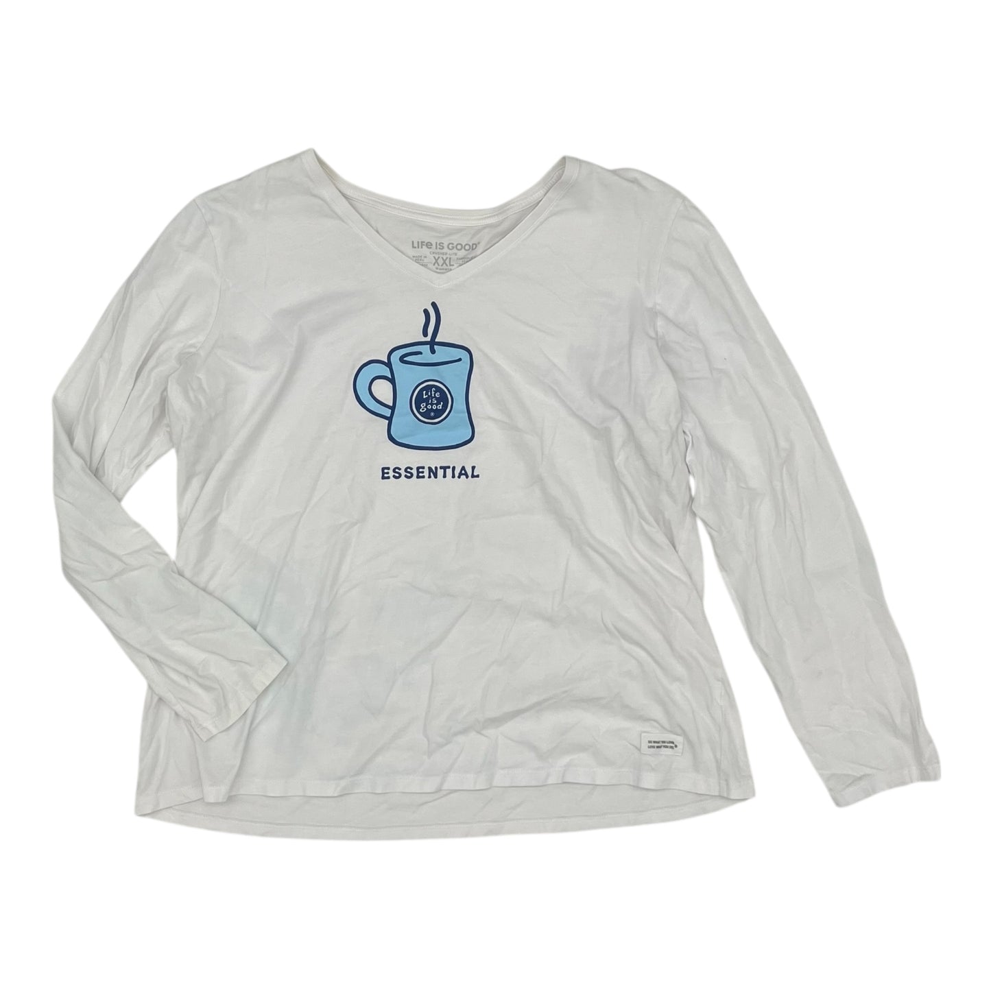 Top Ls Basic By Life Is Good In White, Size:Xxl