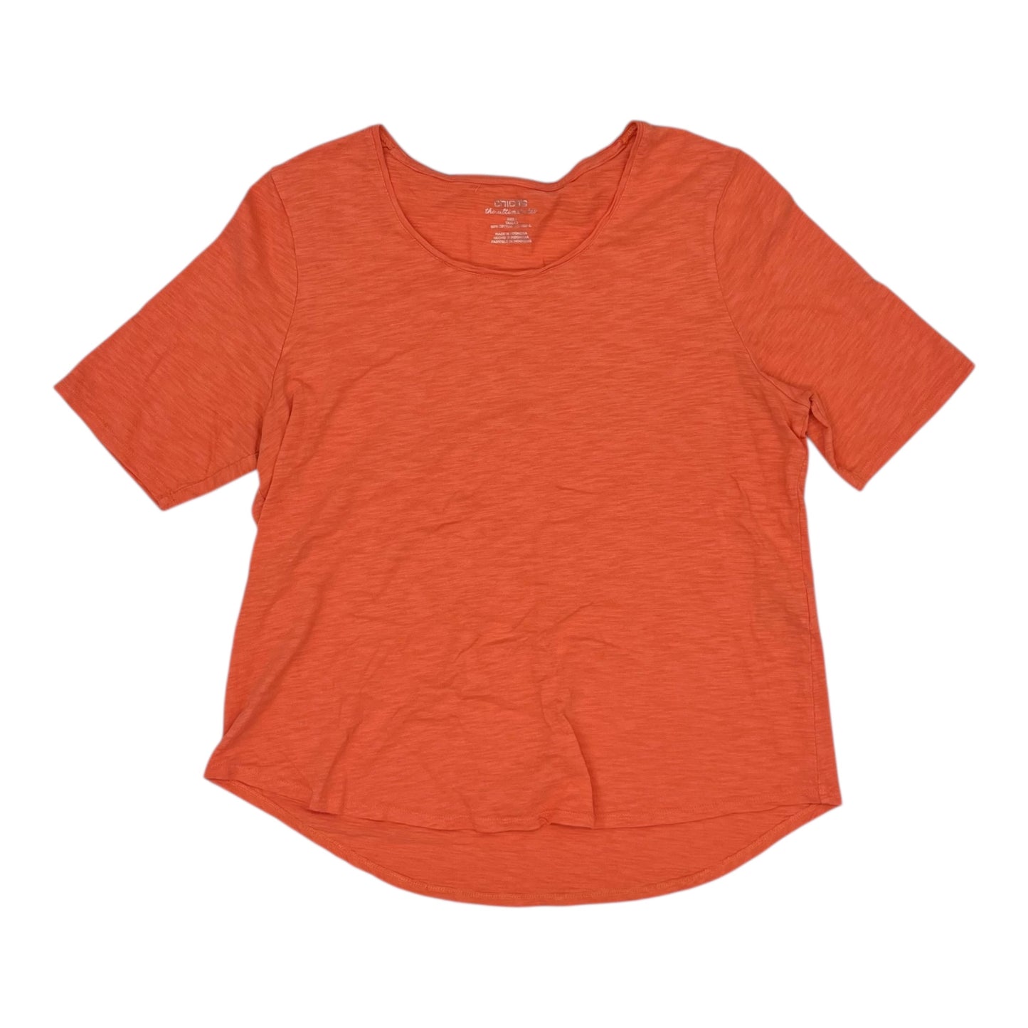 Top Ss Basic By Chicos In Orange, Size:L