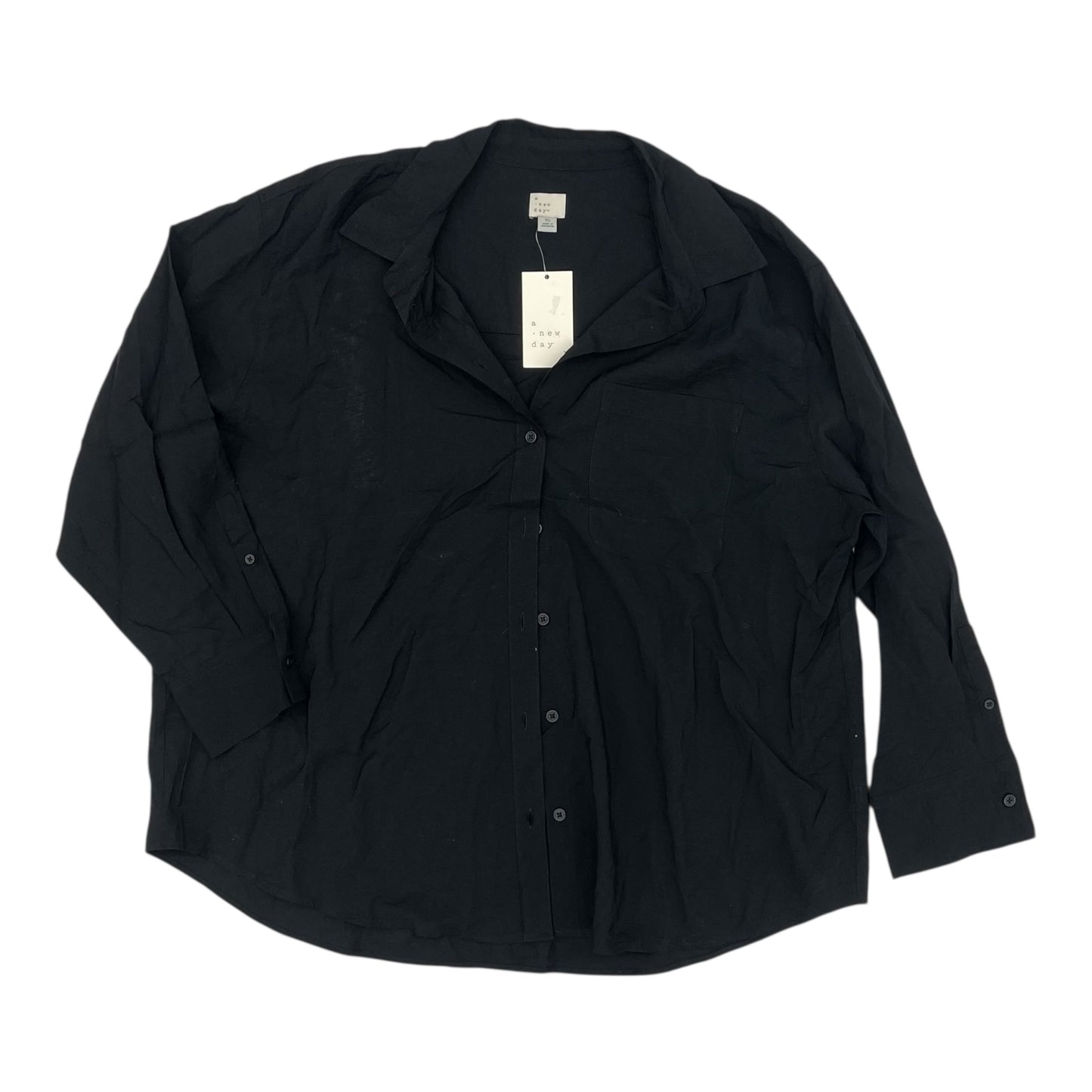 Blouse Ls By A New Day In Black, Size:Xl