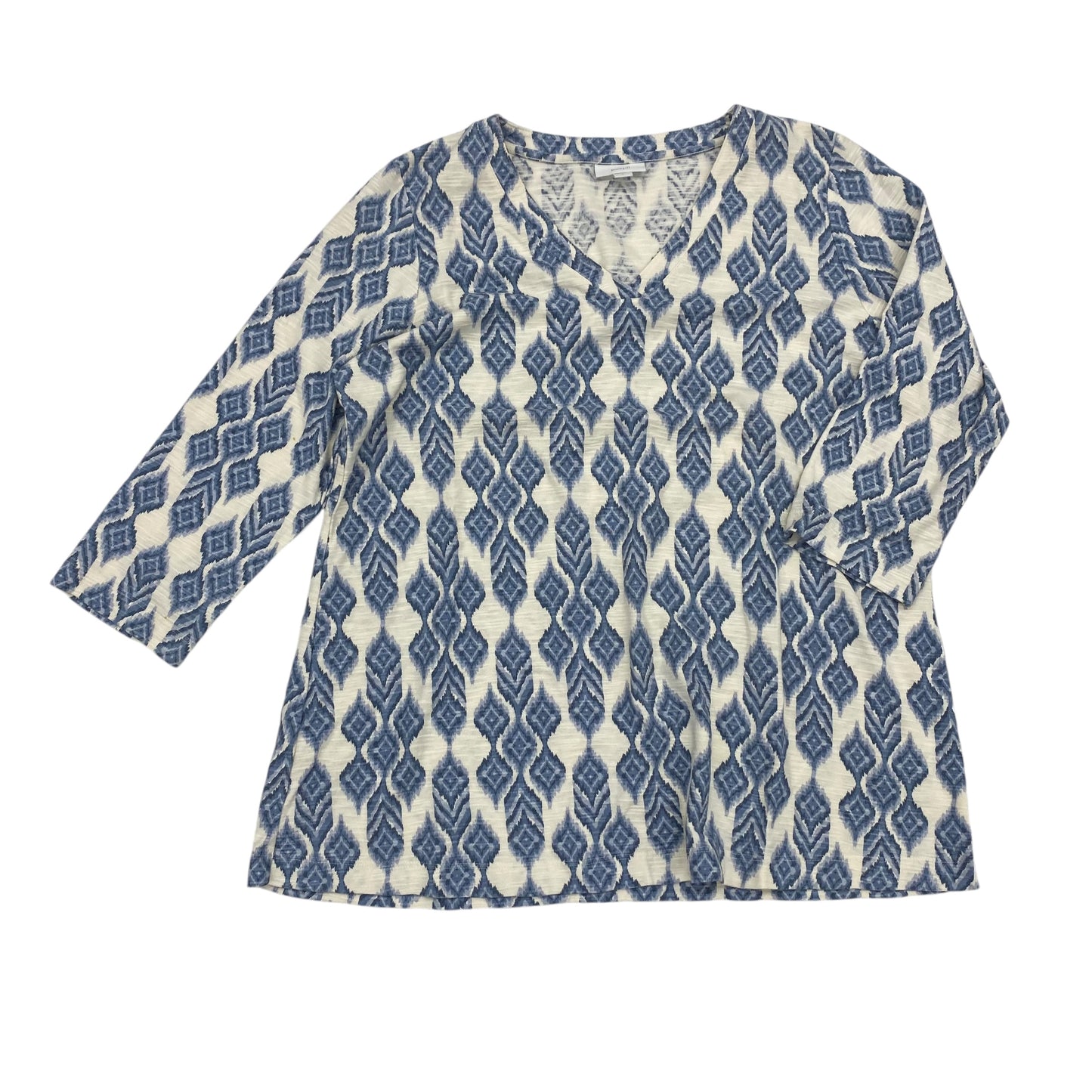 Top 3/4 Sleeve By Pure Jill In Blue & White, Size:M