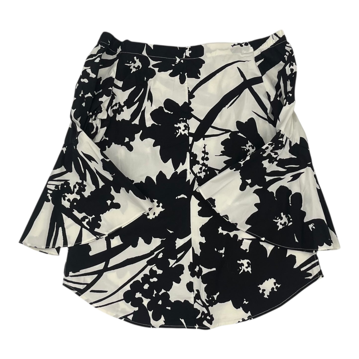 Top 3/4 Sleeve By White House Black Market In Black & Cream, Size:S