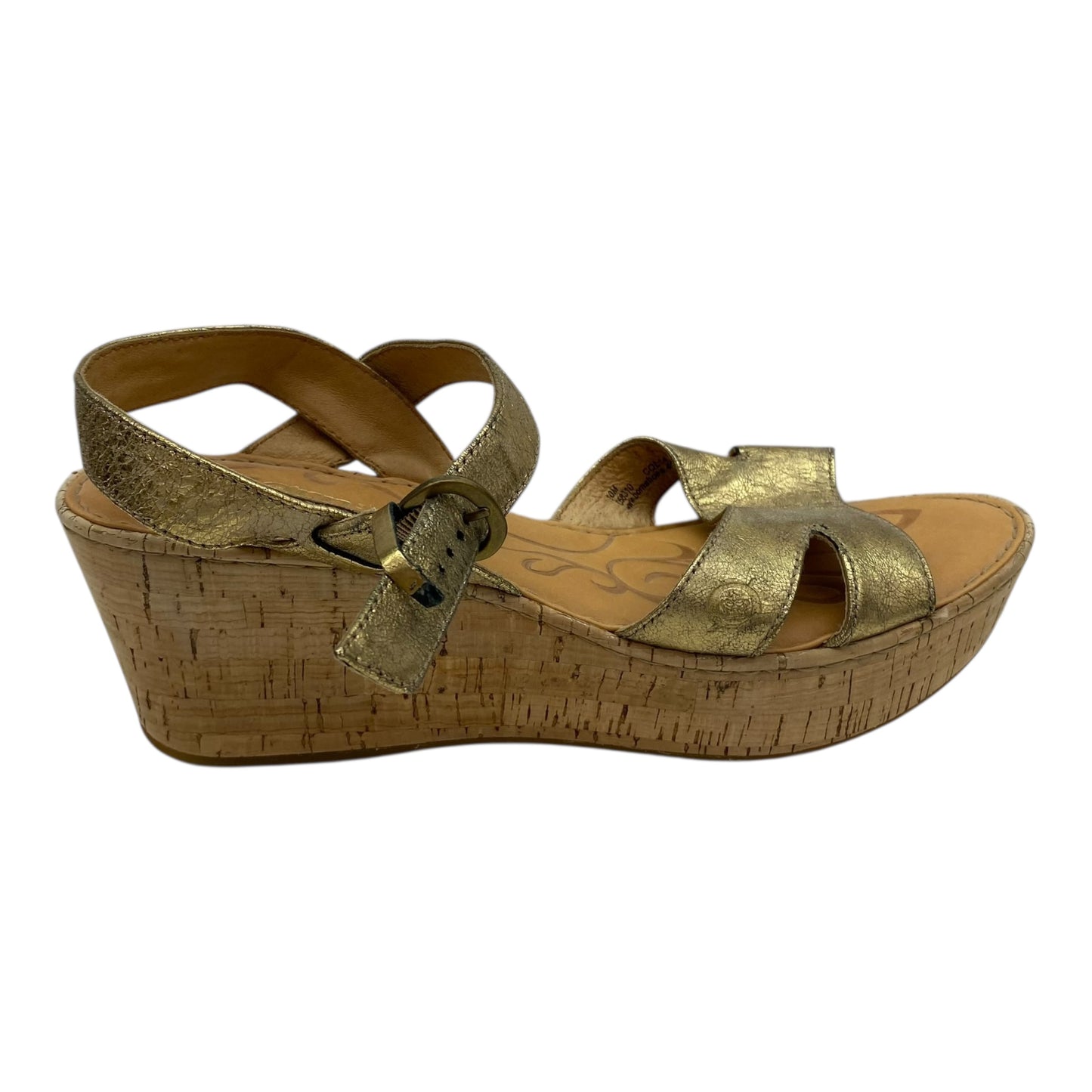 Sandals Heels Wedge By Born In Gold, Size:10
