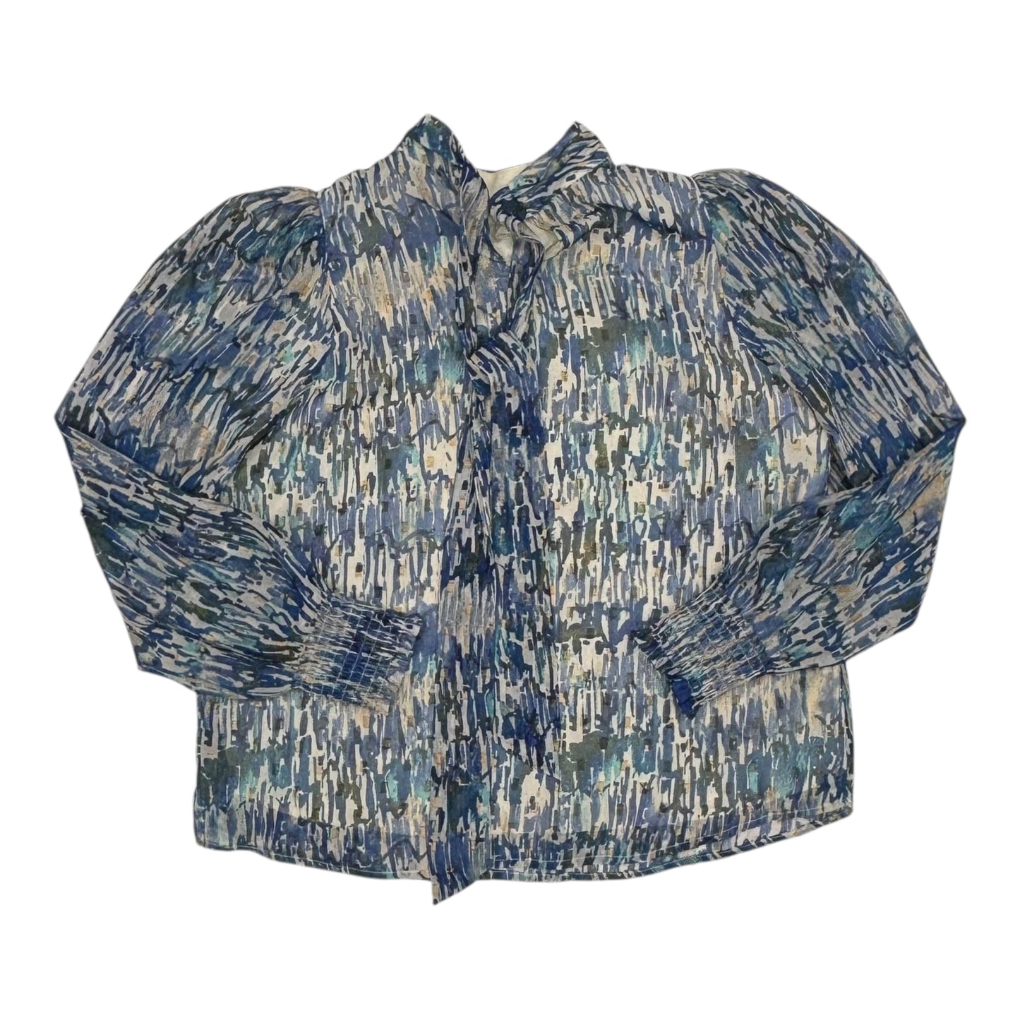 Blouse Ls By Clothes Mentor In Blue, Size:M