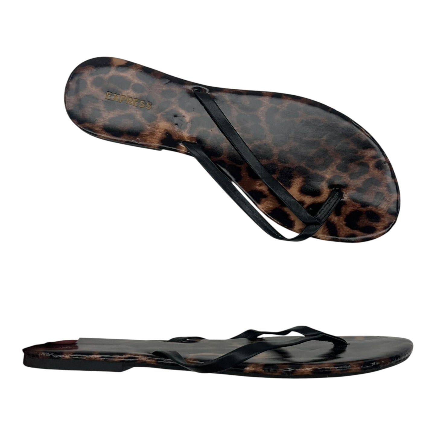 Sandals Flip Flops By Express In Animal Print, Size:8
