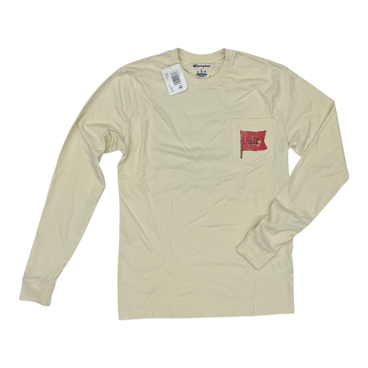 Athletic Top Ls Collar By Champion In Cream, Size:S