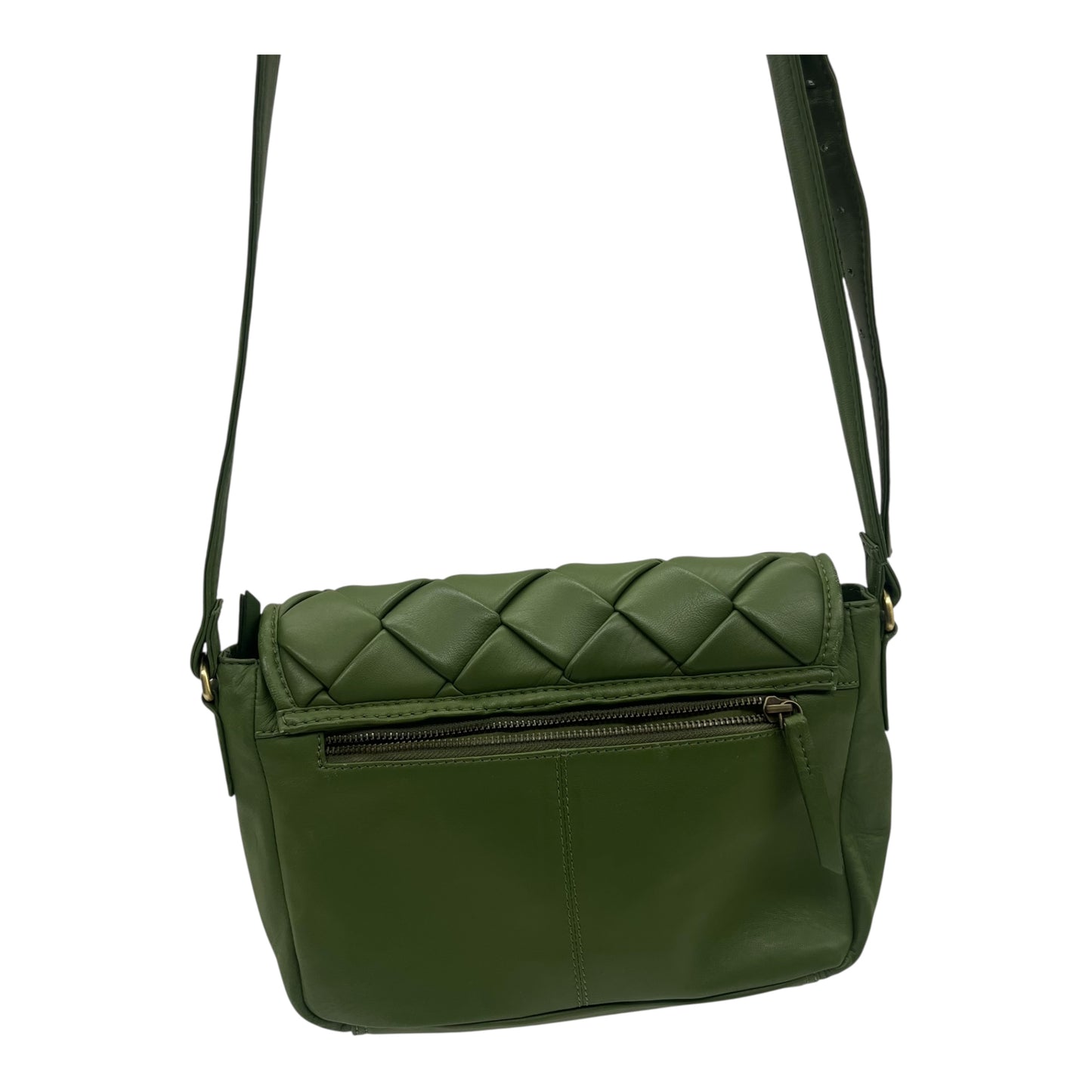 Crossbody Leather By Cmc In Green, Size:Large