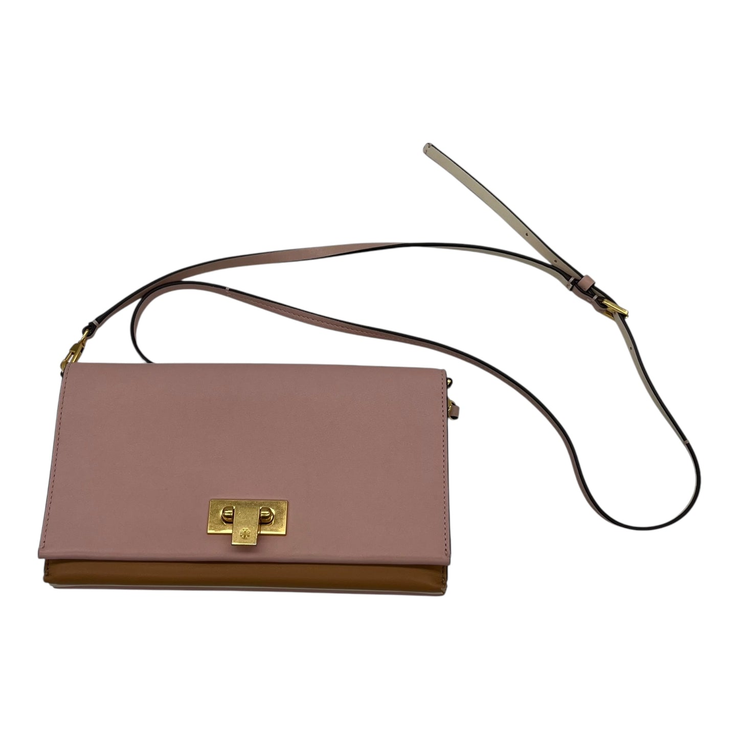 Crossbody Designer By Tory Burch In Cream & Pink, Size:Medium