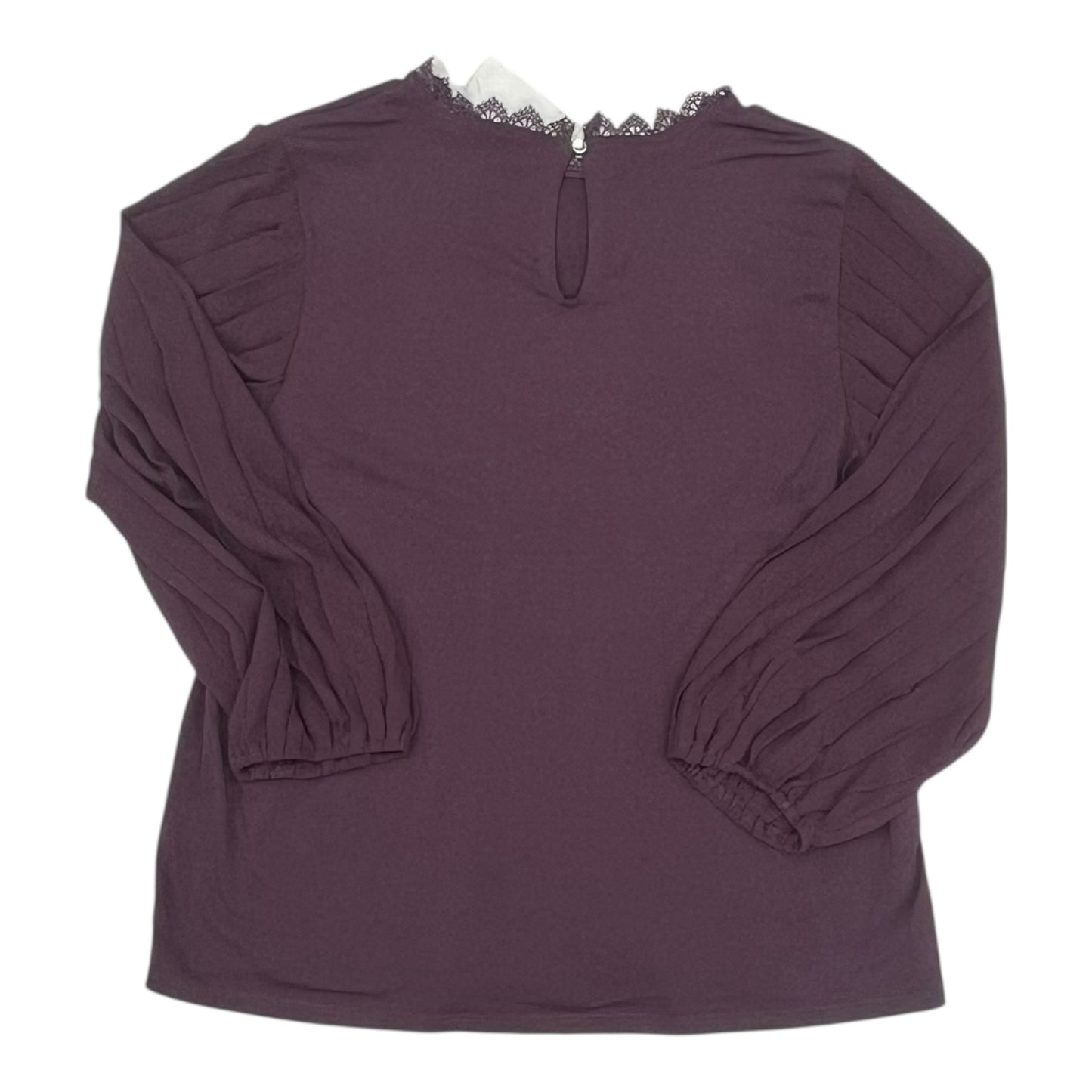 Blouse Ls By Cable And Gauge In Purple, Size:Xl