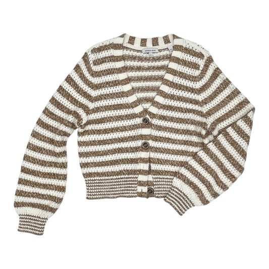 Sweater Cardigan By Veronica Beard In Tan & White, Size:Xl