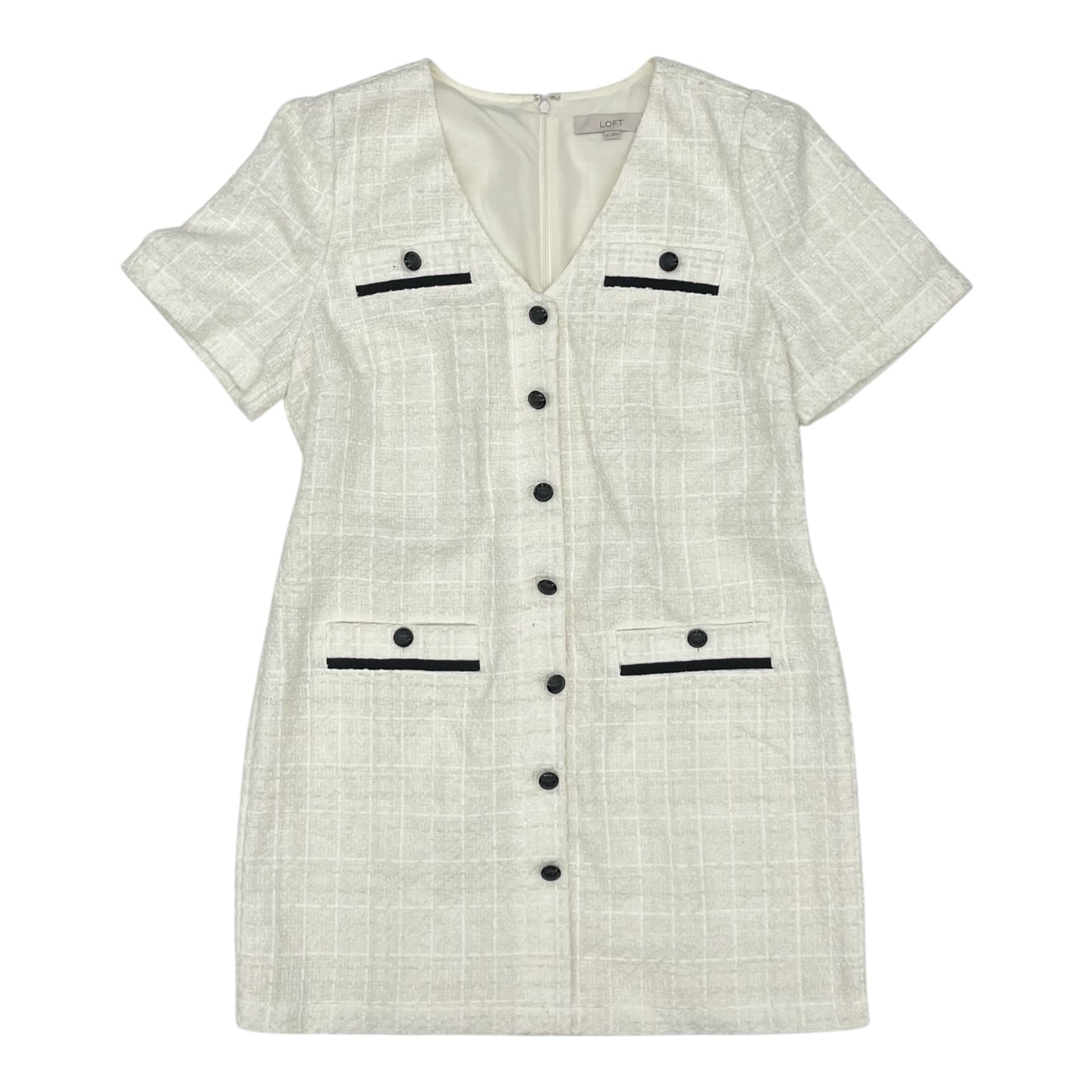 Dress Work By Loft In Black & Cream, Size:12