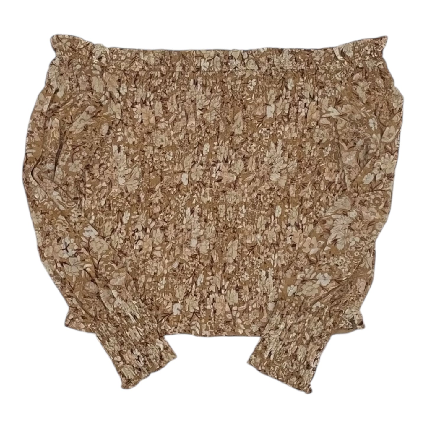 Blouse Ls By Express In Brown, Size:L